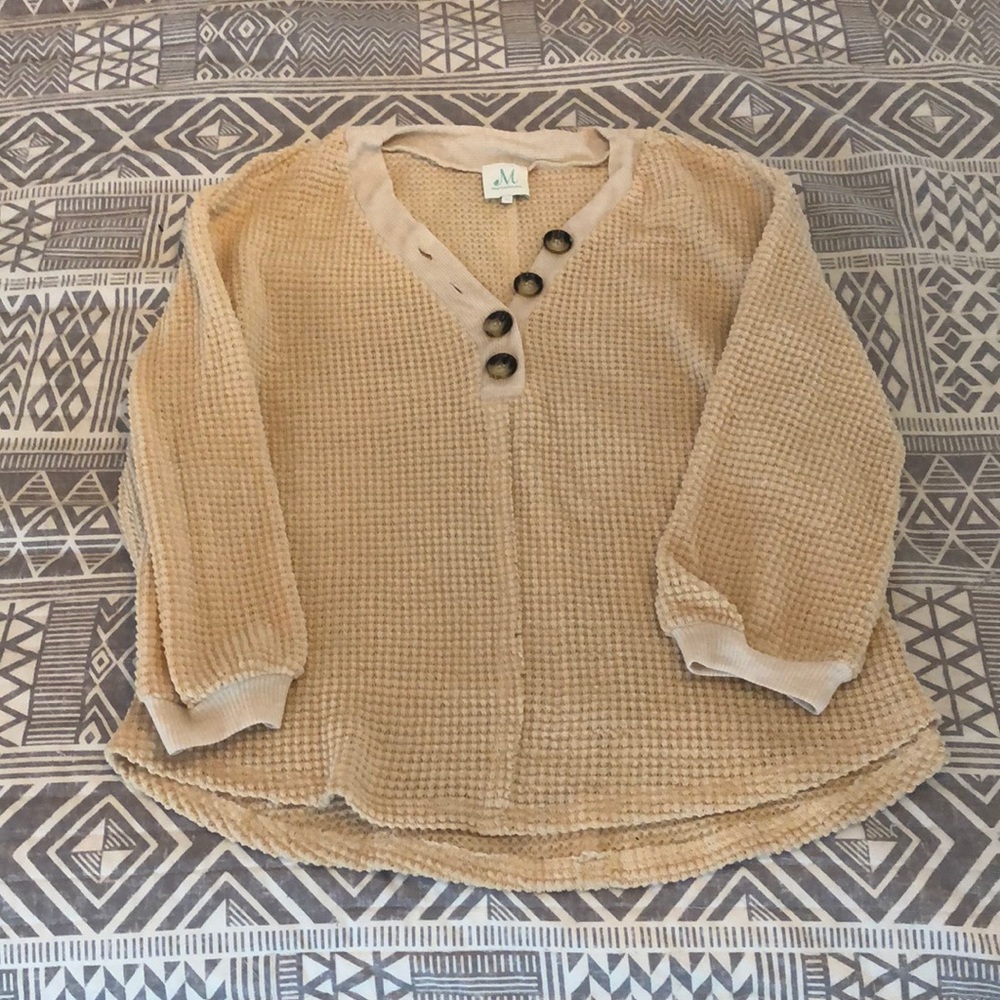 The Mint julep boutique Waffle knit sweater